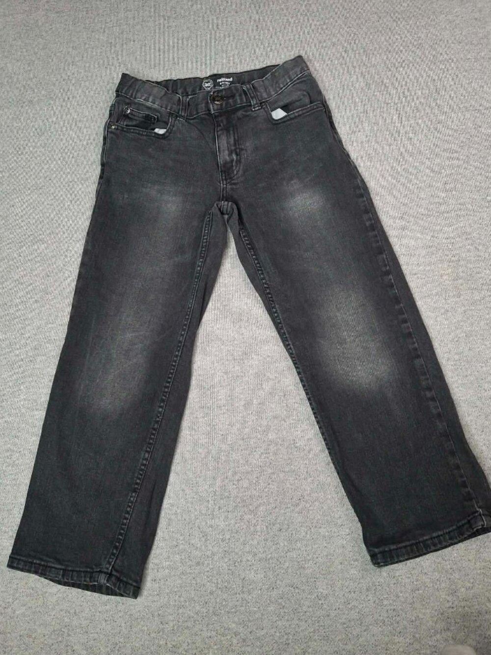 Boys Wonder Nation Black Jeans Size 8 HuskyFitDenim WashedBlackJeans SchoolPants